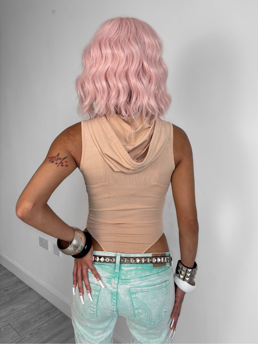 Nude Hoodie Bodysuit